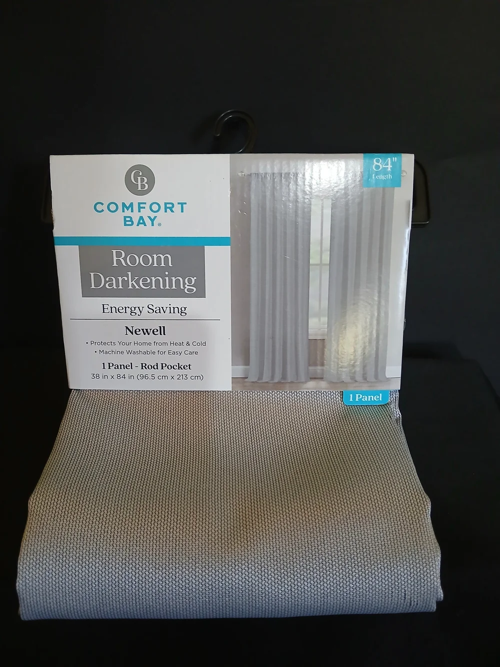 Comfort Bay Gray Room Darkening Curtain Panel - Newell